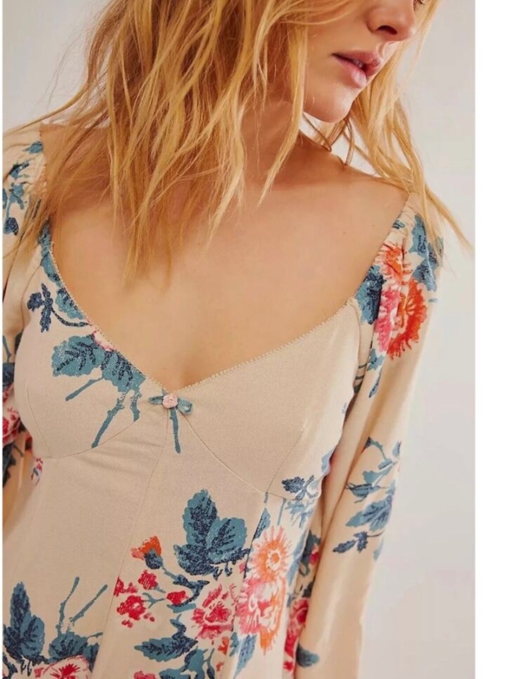 Free People Francesca Floral Mini Dress, Size L, NWT